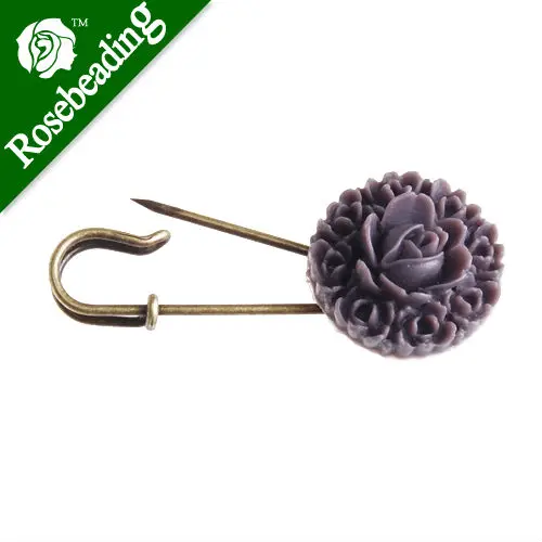 Плоская Медная брошь с античным бронзовым покрытием 15 мм круглой плоской основой