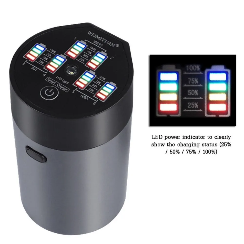 Зарядное устройство 3 7 В I Lion 18650 14500 10440 зарядное Многофункциональный 6 слотов