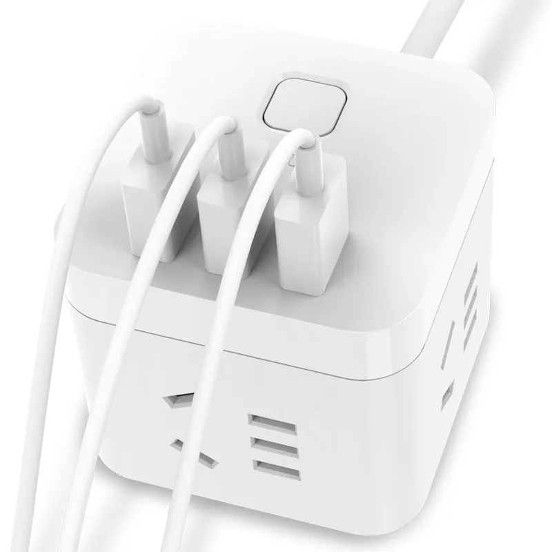 BULL творческие куб Мощность полосы 3usb Max 3.1A быстрой зарядки 1 5 M/3M бытовой