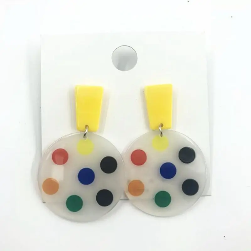 Геометрические круглые квадратные серьги в виде сердца корейские модные