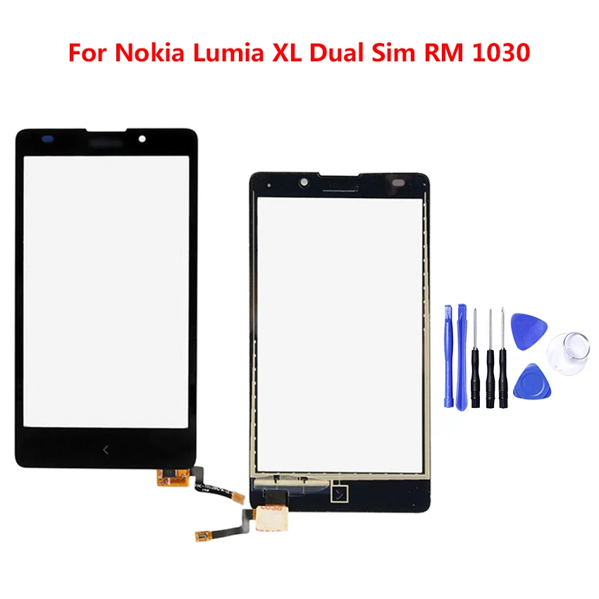 Сенсорный экран переднее стекло дигитайзера для Nokia Lumia XL Dual Sim RM 1030 сенсорная