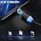 KEYSION светодиодный магнитный кабель для Lightning Micro USB Type C телефонный кабель для iPhone 11 Pro Xr Xs Max 2A Быстрая зарядка магнитное зарядное устройство