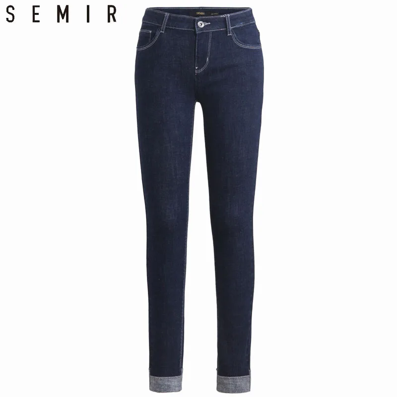 SEMIR джинсы для женщин 2017 зима новые модные брюки девочек Винтаж тонкая одежда