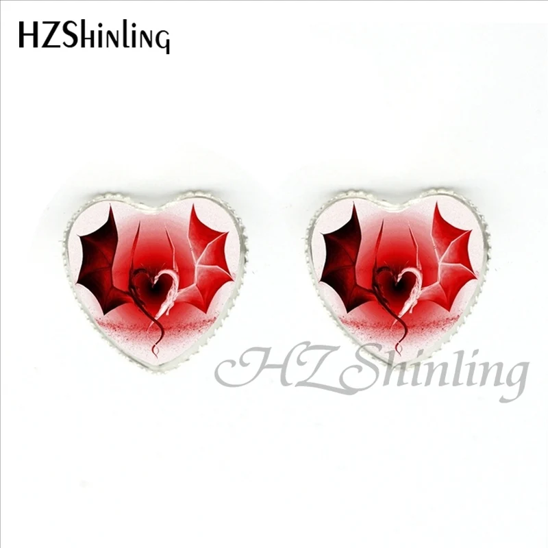 Новинка HER-006 серьги-гвоздики В Форме Старинной пары с сердцем и драконами ручной