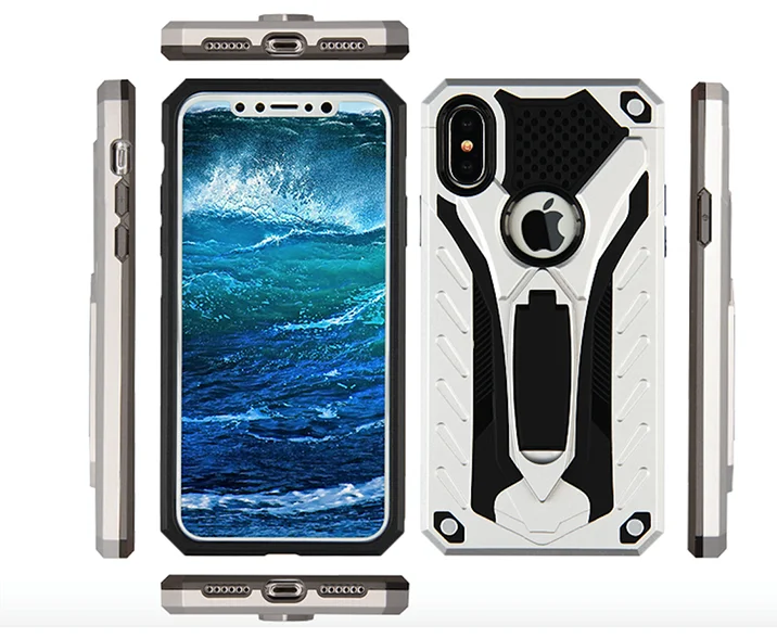 Hybrid Armor Case for IPhone XR XS MAX X 8 7 6 6s 5 5S Galaxy S9 S8 Plus S7 Edge A3 A5 C9 Pro C10 Note 9 Cover Stand |