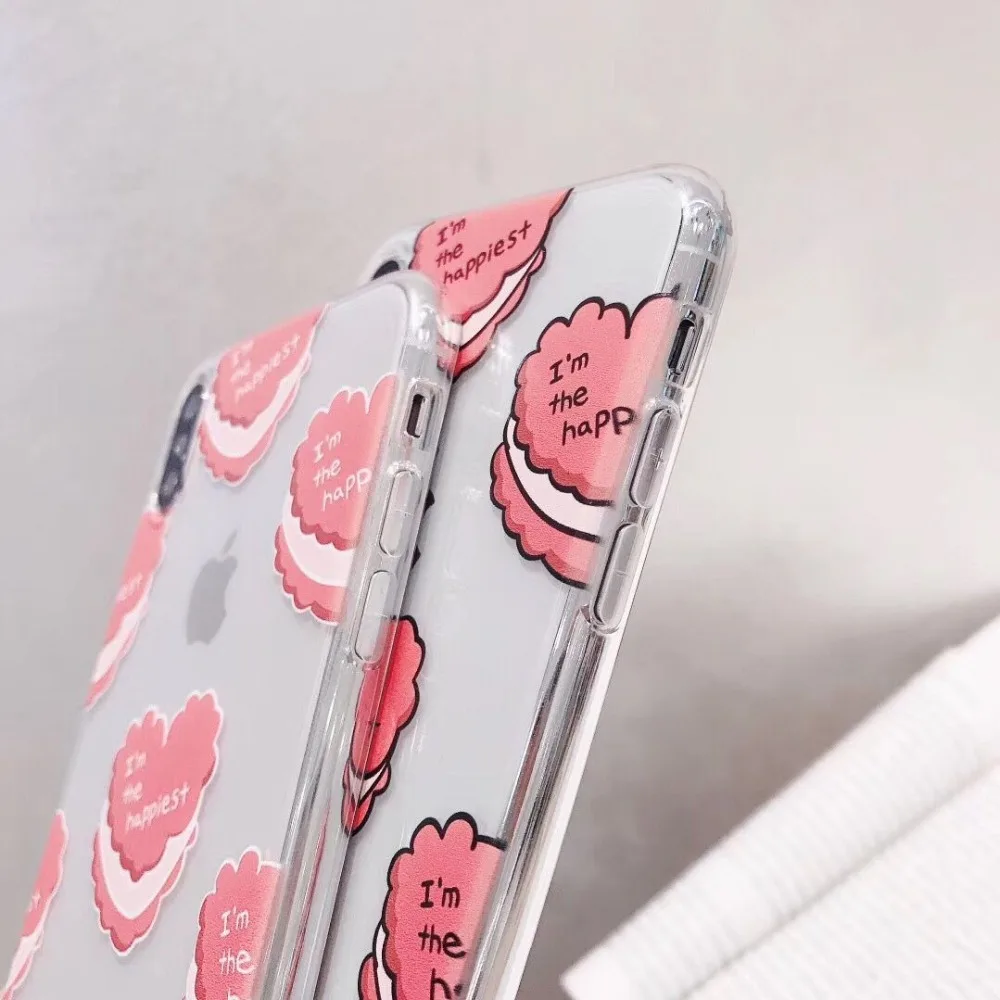 Модный прозрачный чехол из ТПУ с сердечком для iPhone XS Max XR Чехлы 6 6S 7 8 Plus X