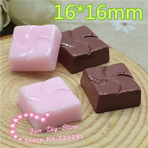 

resin flat back pink chocolate dessert candy flat back 50pcs 16mm