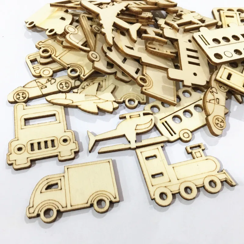30 шт. деревянный смешанный транспорт для скрапбукинга домашнего декора ручной