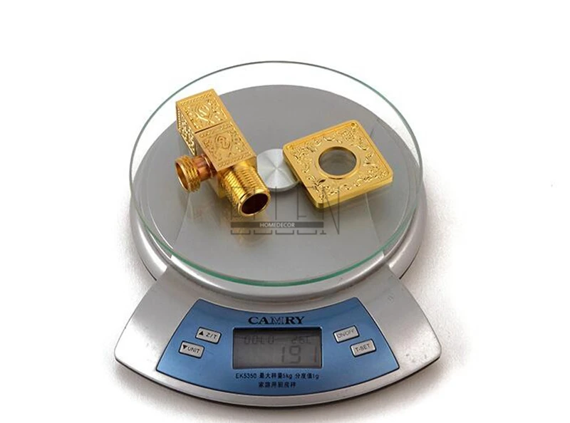 

Gold Luxury Angle Valves 1/2"malex 1/2" male Brass Bathroom Angle Stop Valve Bathroom Filling Valves ELFV01