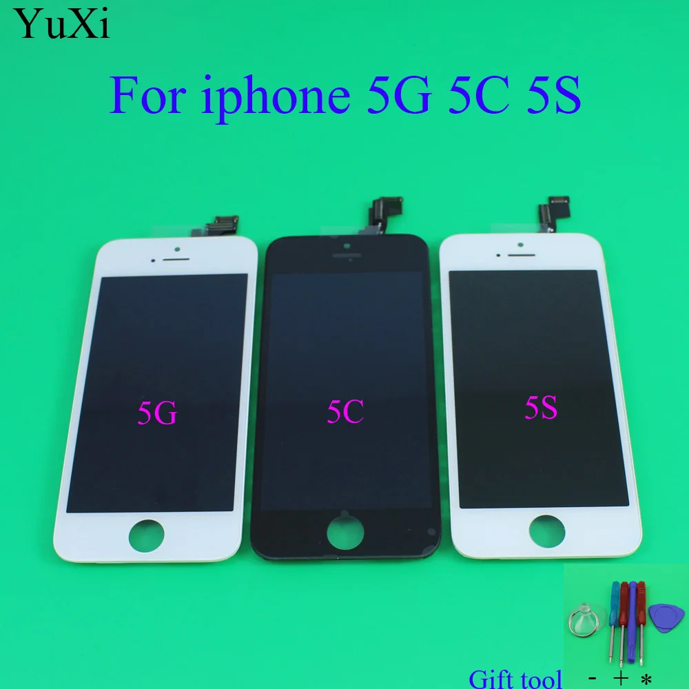 YuXi LCD сенсорный экран для iPhone 5 5S 5C ЖК дисплей в сборе с дигитайзером стекло без