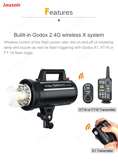 Профессиональный студийный стробоскоп Godox GS200II GS200 II 200Ws GN49 со встроенным