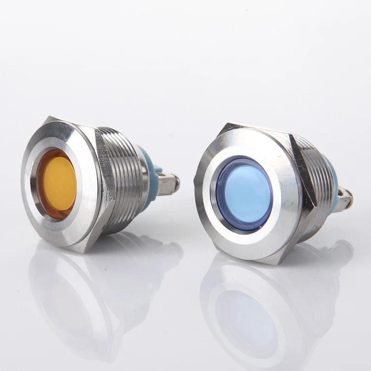 

5pcs LED Metal Indicator light 22mm waterproof Signal lamp 24v red yellow blue green white 22mm