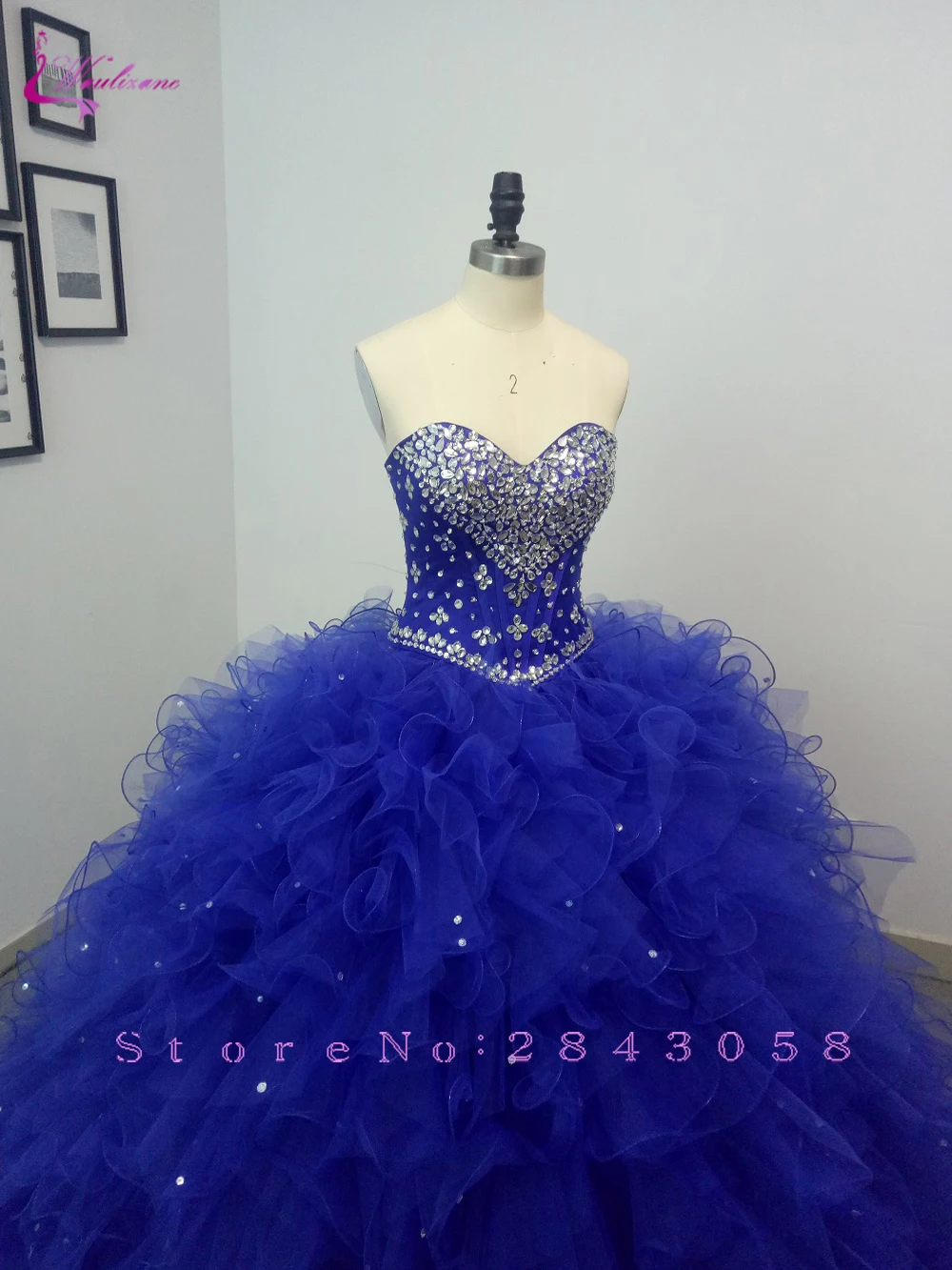 Waulizane яркие цвета бальное платье Quinceanera с задрапированная органза оборками Милая