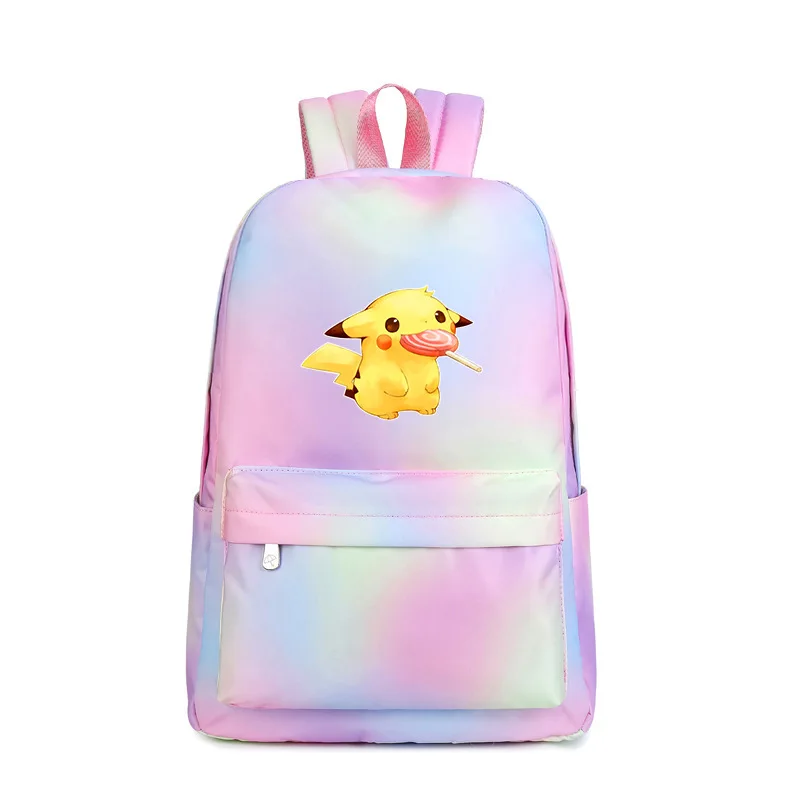 5 Пикачу холщовый рюкзак с принтом школьные сумки Kawaii женский рюкзак для путешествий розовый рюкзак Водонепроницаемый рюкзак для ноутбука - Цвет: 5