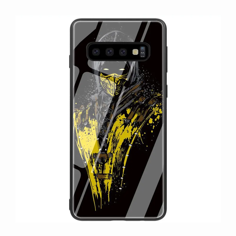Скорпион в Mortal Kombat закаленное Стекло чехол для телефона чехол для Galaxy S7 край S8 9 10 Plus, Note 8, 9, 10, A10 20 30 40 50 60 70