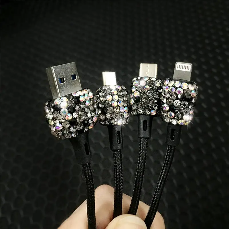 Алмазная USB автомобильная линия зарядки для мобильного телефона планшета GPS