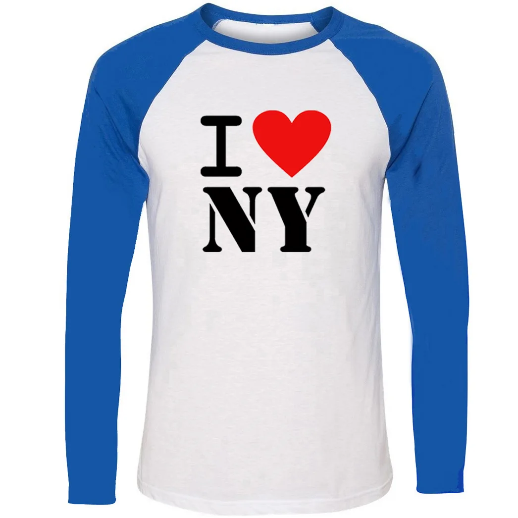 Мода I Love New York реглан футболка с длинным рукавом для мужчин женщин мальчиков и