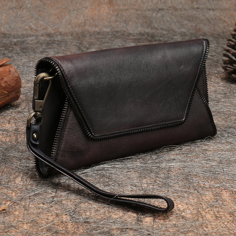 Женская сумка-клатч BaotouHandamde винтажный Повседневный кошелек из натуральной кожи