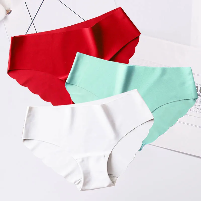 E 3pcs 3 шт./компл. Seamles Ice Silk трусы для Для женщин сексуальные трусы с низкой посадкой ультра-тонкое нижнее белье стринги женские трусы, интимное# D - Цвет: E 3pcs