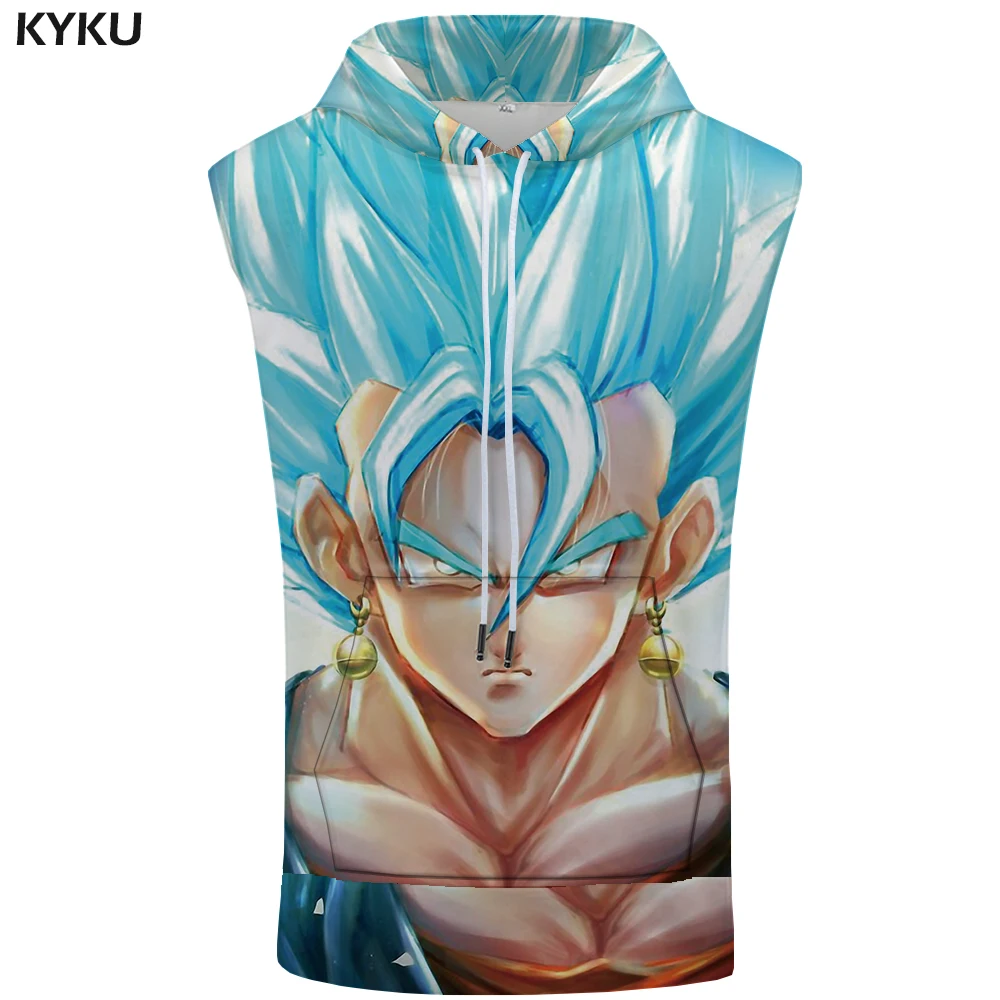 KYKU бренд Dragon Ball топ с капюшоном Goku Лето Готический Бодибилдинг персонаж Майка