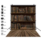 Фон для фотографирования детей Laeacco с изображением старой деревянной книжной полки, винтажных книг, пола, кабинета, фоны для фотографий