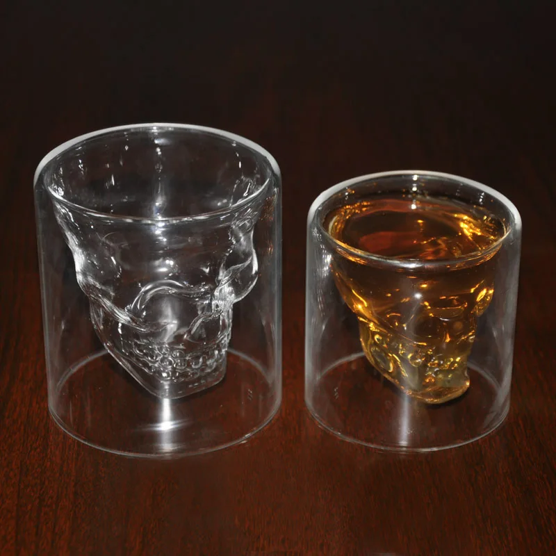 

Crystal Skull Head Vodka Whiskey Glass Cup Drink Ware Home Bar New