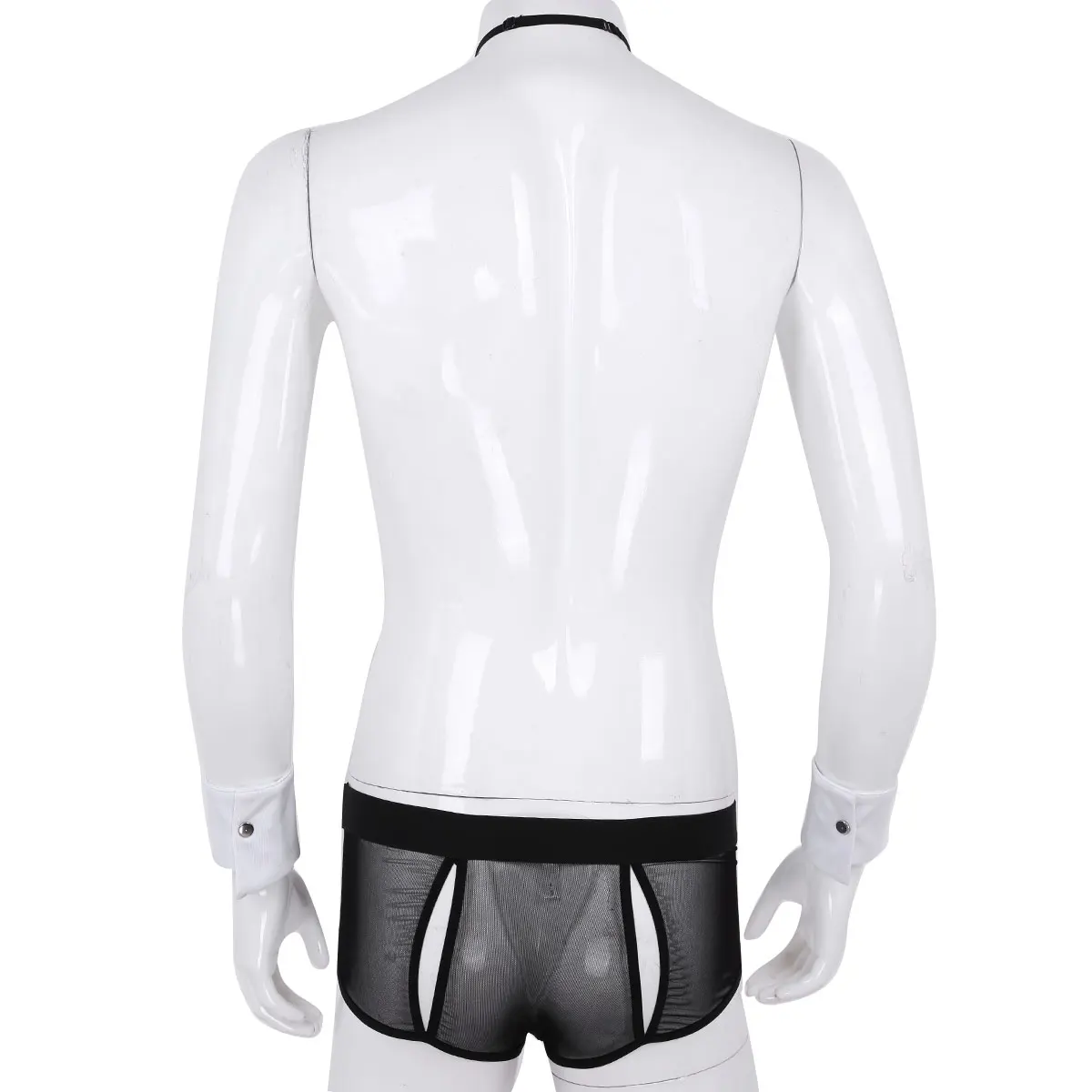 Мужской смокинг TiaoBug для официанта нижнее белье костюм прозрачные сетчатые трусы