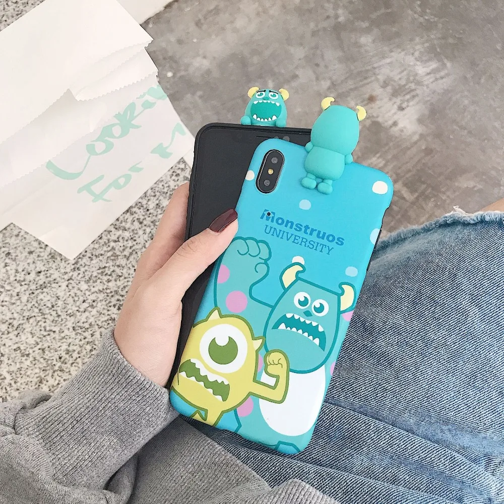 3D милый мягкий мультфильм монстров чехол для iPhone XS MAX/8 Plus Циклоп Телефон 6 7 S