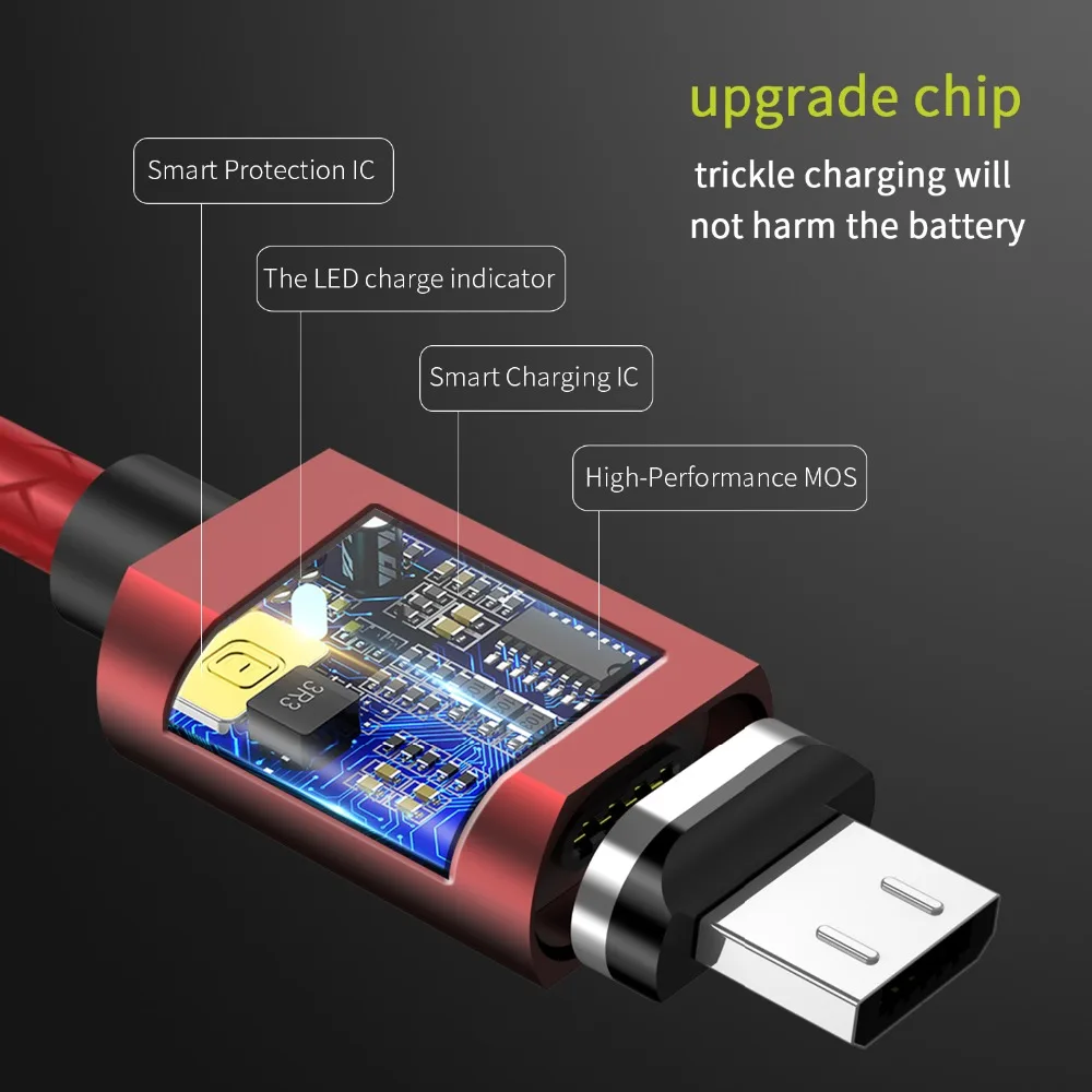 Кабель Micro USB WSKEN Магнитный зарядный кабель для iPhone Xs Max Xr Type C быстрая зарядка