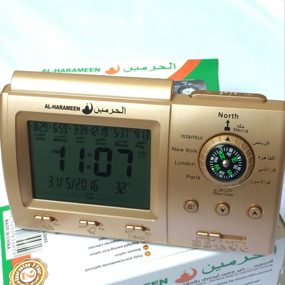 1 шт./лот Рамадан подарок для мусульман часы в призывом к молитве городов 1500
