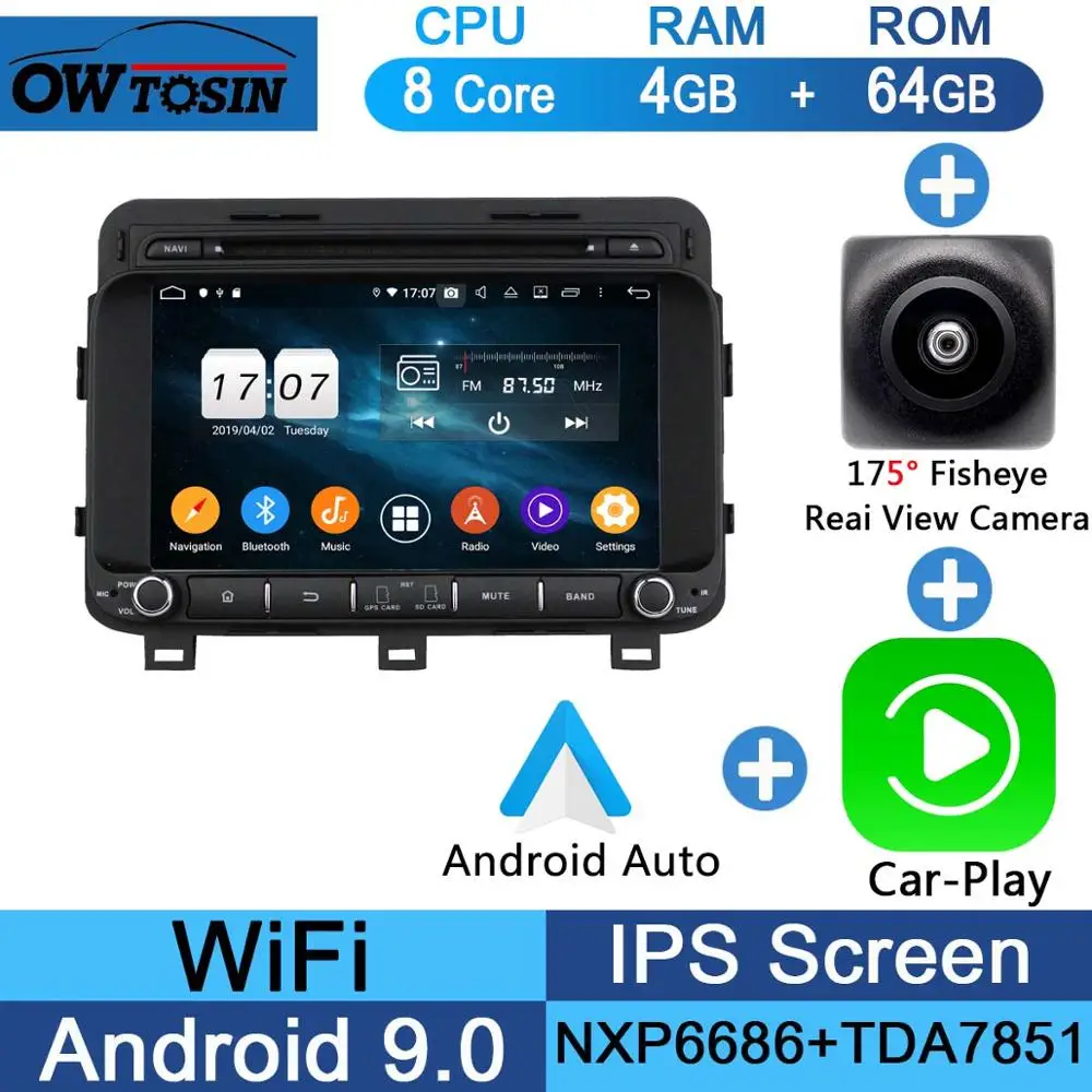 " ips 8 ядерный 4 Гб ОЗУ+ 64 Гб ПЗУ Android 9,0 Автомобильный DVD Радио gps Navi для Kia OPTIMA K5 DSP CarPlay Parrot BT стерео Adas - Цвет: Fisheye Carplay n A