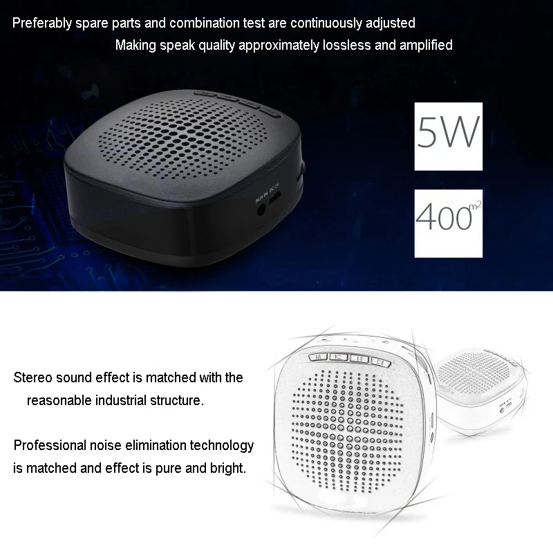 RBAYSALE Megaphone Loudspeaker For A Guide Microphone Voice Amplifier Mini Portable Mic Waistband TF Card AUX Tour Teach Lecture |