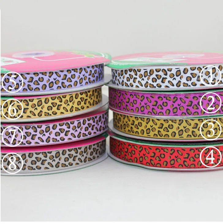 15 мм любовь леопардовая Печать Grosgrain лента веревка + 50 ярдов/рулон DIY ювелирные