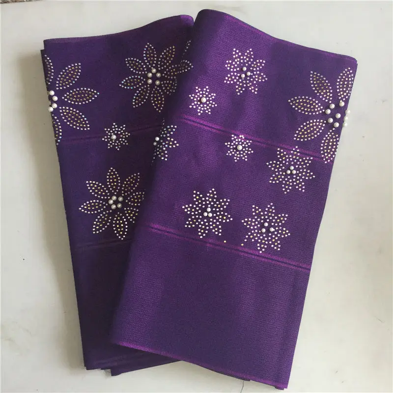 2 Фиолетовый ASO OKE узор ASO OKE headtie с камнями и бисером Горячая распродажа! модный дизайн камни тюрбан дизайн - Цвет: 2