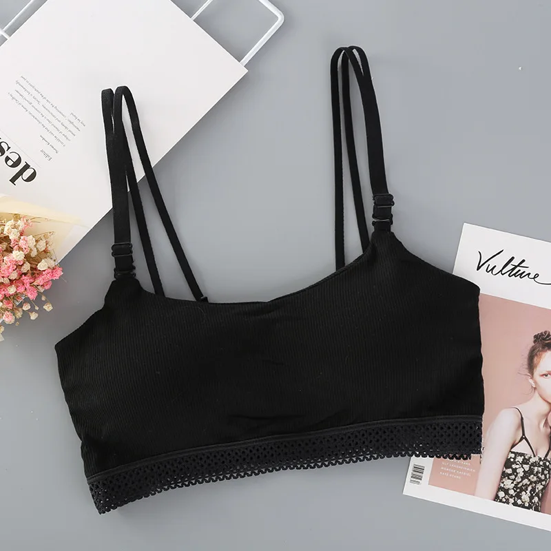 Хлопковое нижнее белье бюстгальтер без стального кольца для школьниц белый топ