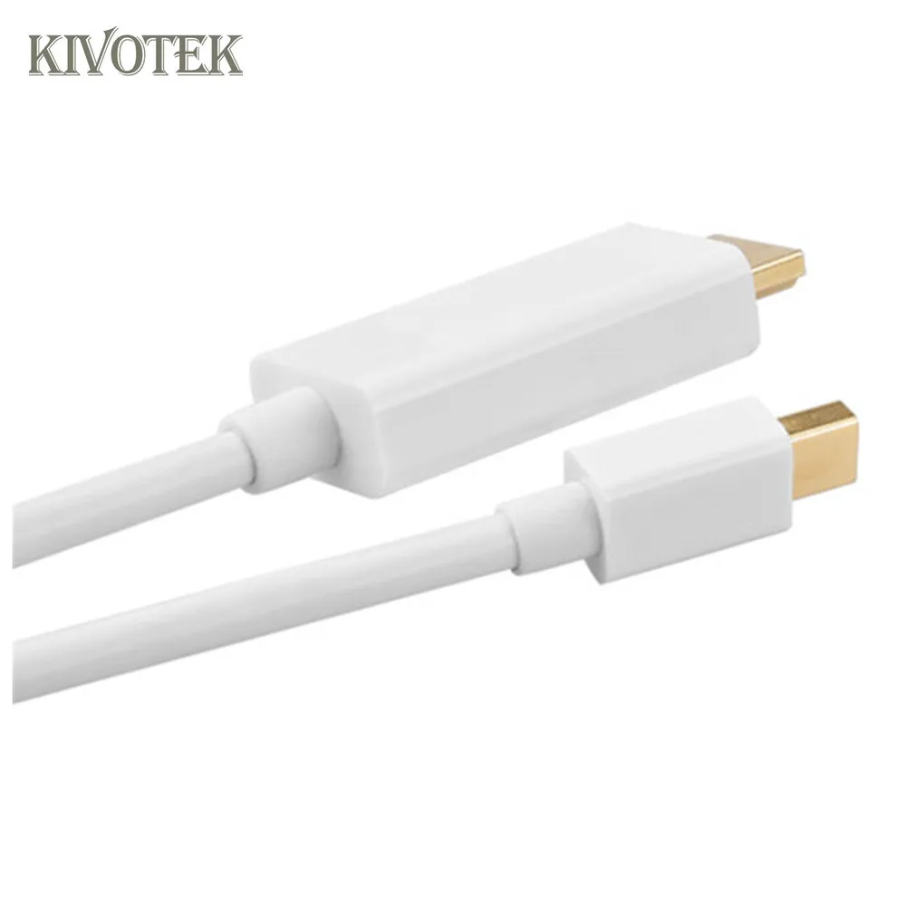 KIVOTEK 2 шт./лот Male To male 1 8 м Mini DP HDMI кабель Thunderbolt mini Displayport к Hdmi адаптеру для Macbook Pro Air