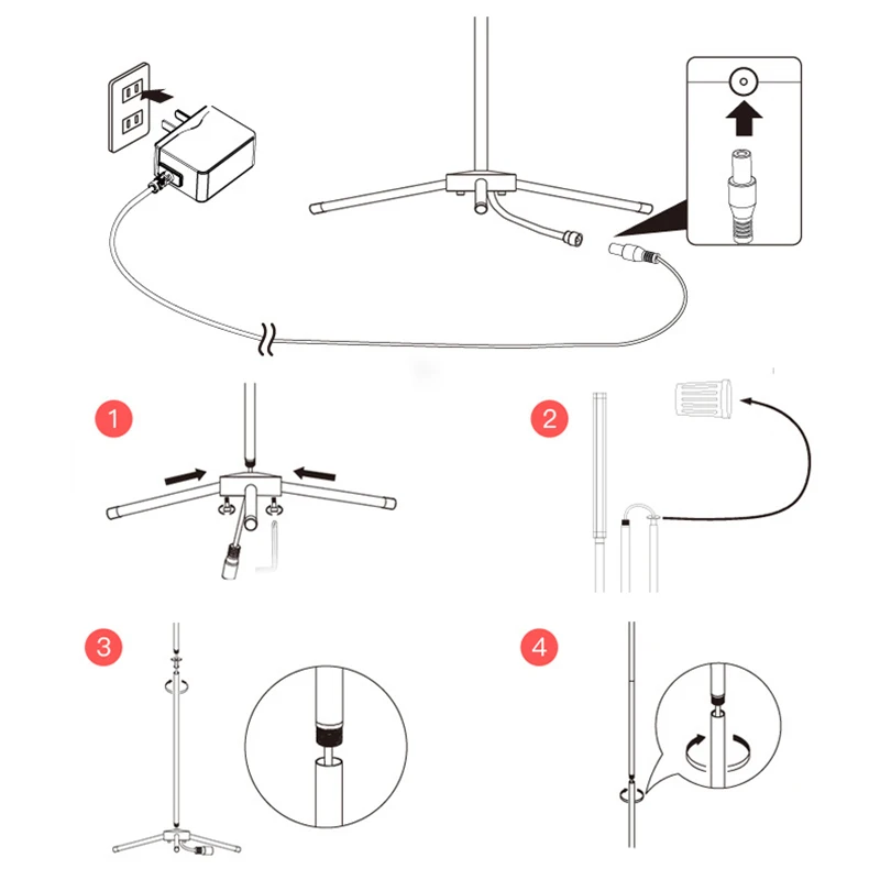 Современная Напольная Лампа с пультом дистанционного управления 72 светодиода 12
