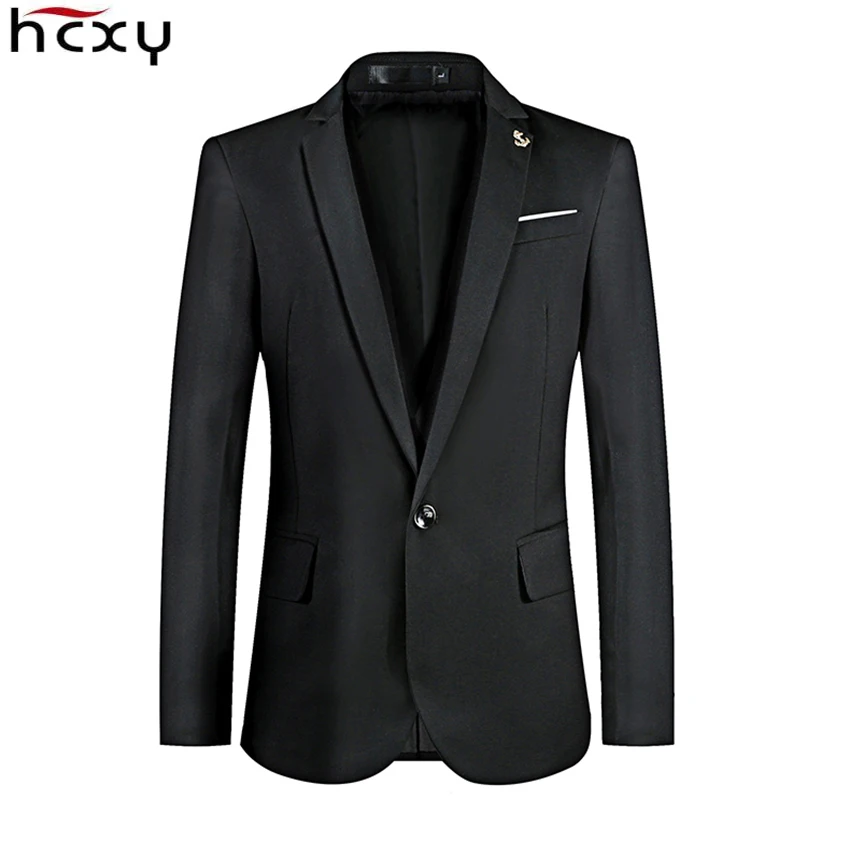 Мужской Блейзер HCXY приталенный повседневный однотонный пиджак 2019|Пиджаки| |