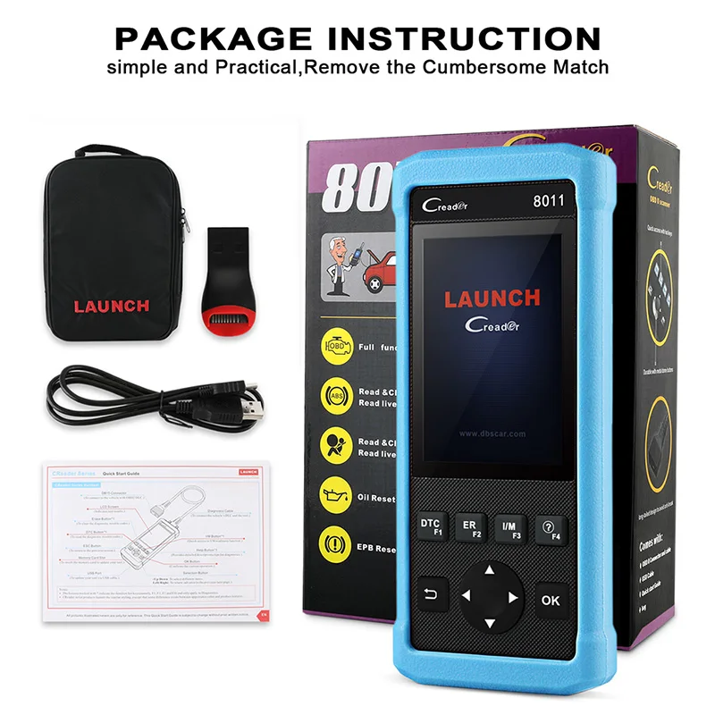 OBD2 Scanner Launch Creader CR8011 BMS EPB ABS SRS Reset ODB2 Auto Diagnostic Tool Automotive |