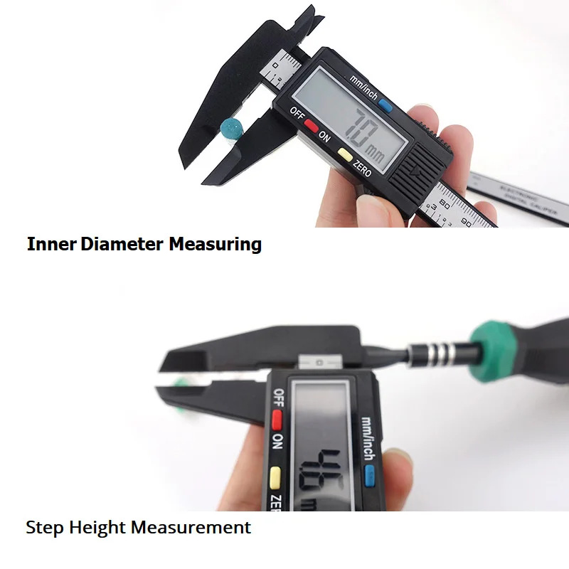 Free Shipping Vernier Caliper 150mm 6inch Accuracy 0.1mm Digital Display Plastic Simple Black White | Инструменты