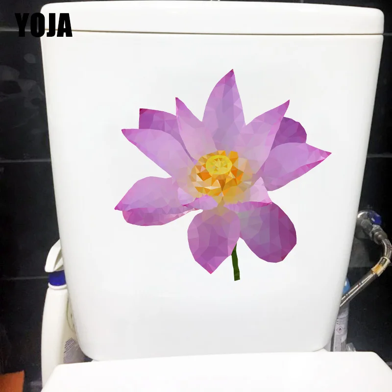 YOJA 22 2*21 5 см Lowpoly Lotus креативные туалетные наклейки на сиденья для ванной комнаты