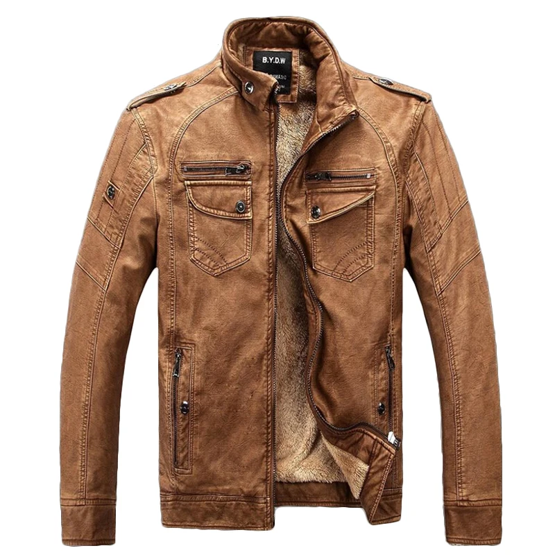 Мужская кожаная куртка зимняя верхняя одежда размера плюс XXXL|jacket trench coat|coats