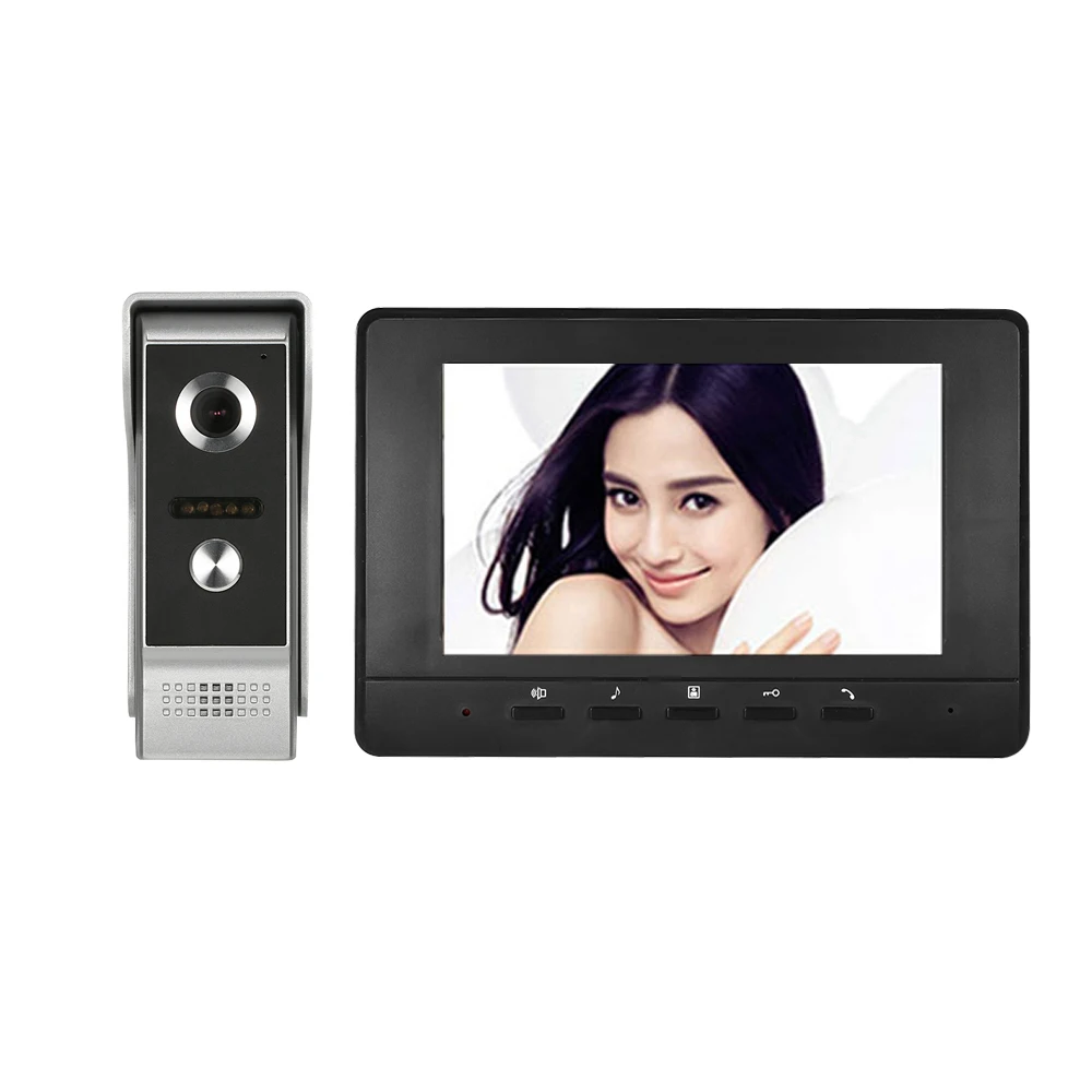 XINSILU New Arrival 7&quotTFT Wired Color Video Door Phone Indoor Monitor+Rainproof Outdoor Camera Visual Intercom Remote Unlock 1V1 |