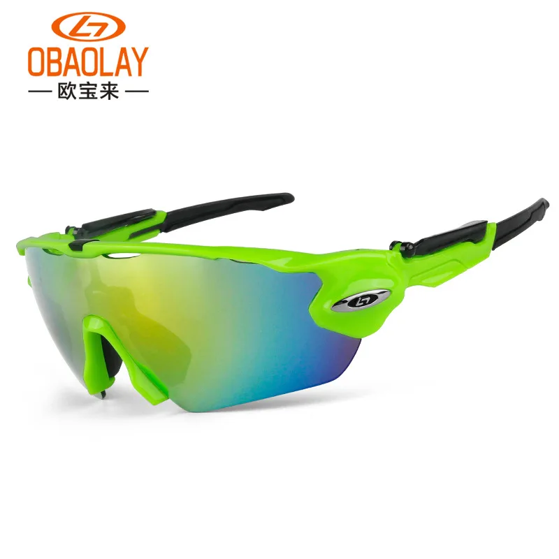 07 green black Велосипедные очки, поляризационные, спортивные, УФ, 400, велосипедные очки для мужчин и женщин, велосипедные солнцезащитные очки, 5 линз, MTB, велосипедные очки, велосипедные очки - Цвет: 07 green black