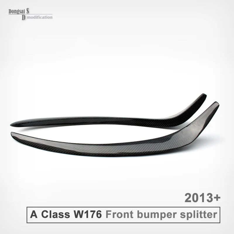 Карбоновое волокно Mercedes W176 спойлер флип canards для Benz класс 2013- A200 A250 A45 передний бампер подходит посылка