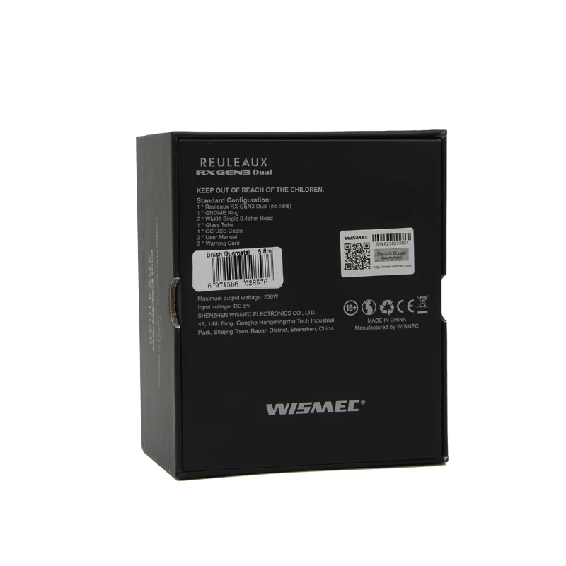 Оригинальный Wismec Reuleaux RX GEN3 двойной комплект с 5 8 мл GNOME King Tank WM01 230 Вт GEN 3 бокс мод