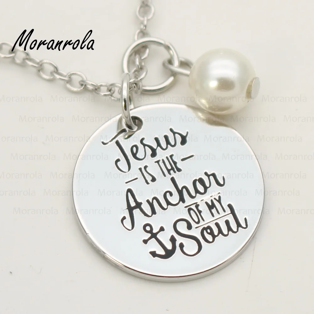 Новинка медное Серебряное ожерелье и брелок с надписью Jesus is the anchor of my soul