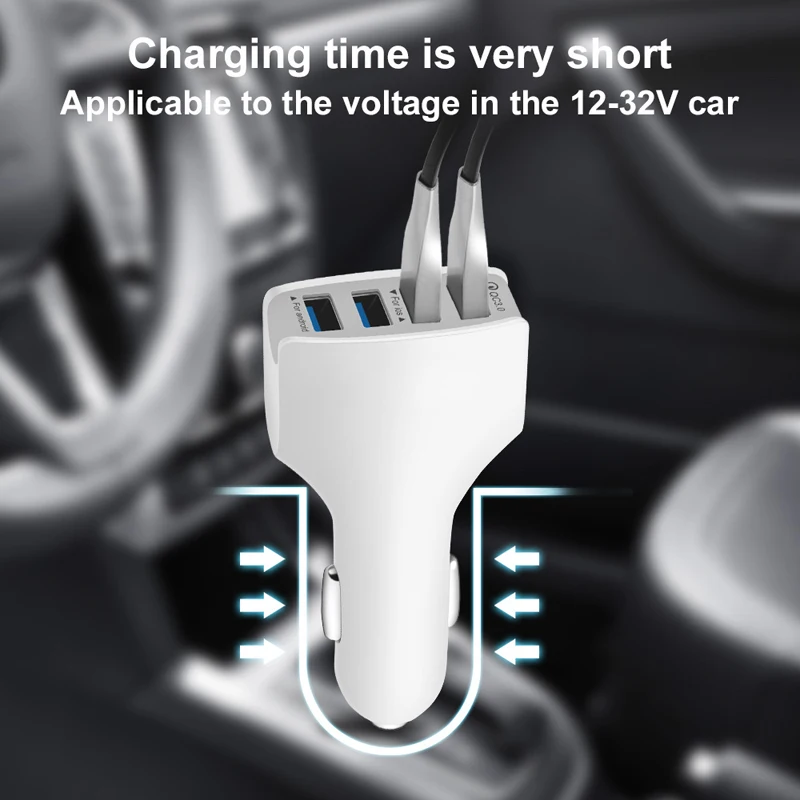 QC3.0 быстрое зарядное устройство 4 USB Автомобильное Быстрая зарядка источник