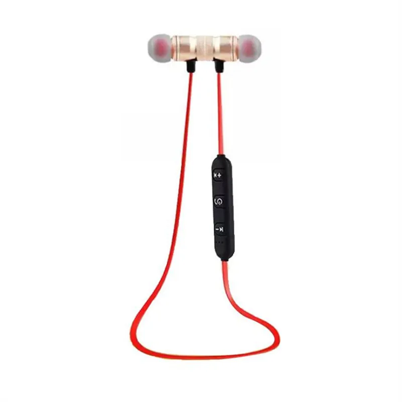 Red GutsyMan Bluetooth беспроводные наушники спортивные стерео магнитные наушники с микрофоном наушники гарнитуры для iPhone Android смартфонов - Цвет: Red