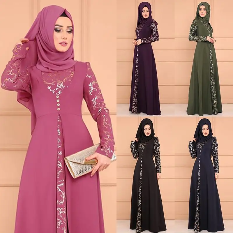 

2019 new arrival elegent fashion style muslim women plus size long abaya S-5XL